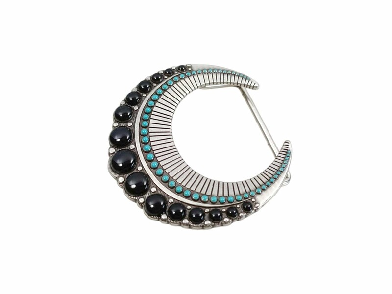 BOUCLE DE CEINTURE PERLE NOIRE TURQUOISE