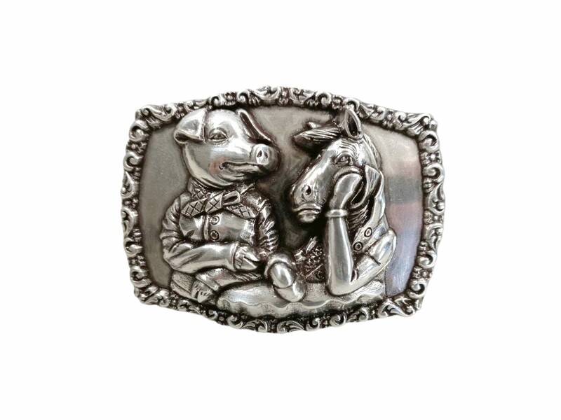 BOUCLE DE CEINTURE CHEVAL &amp; COCHON
