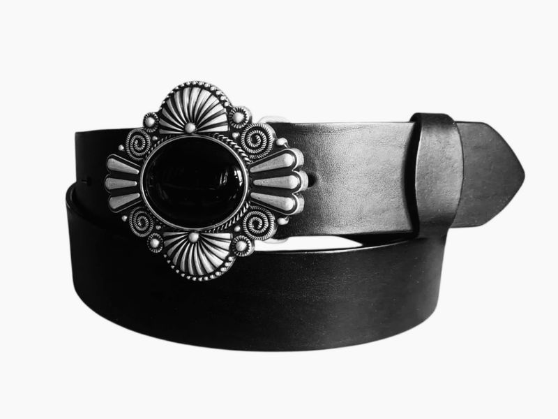 Ceinture cuir avec boucle ethnique - ARMAÑO