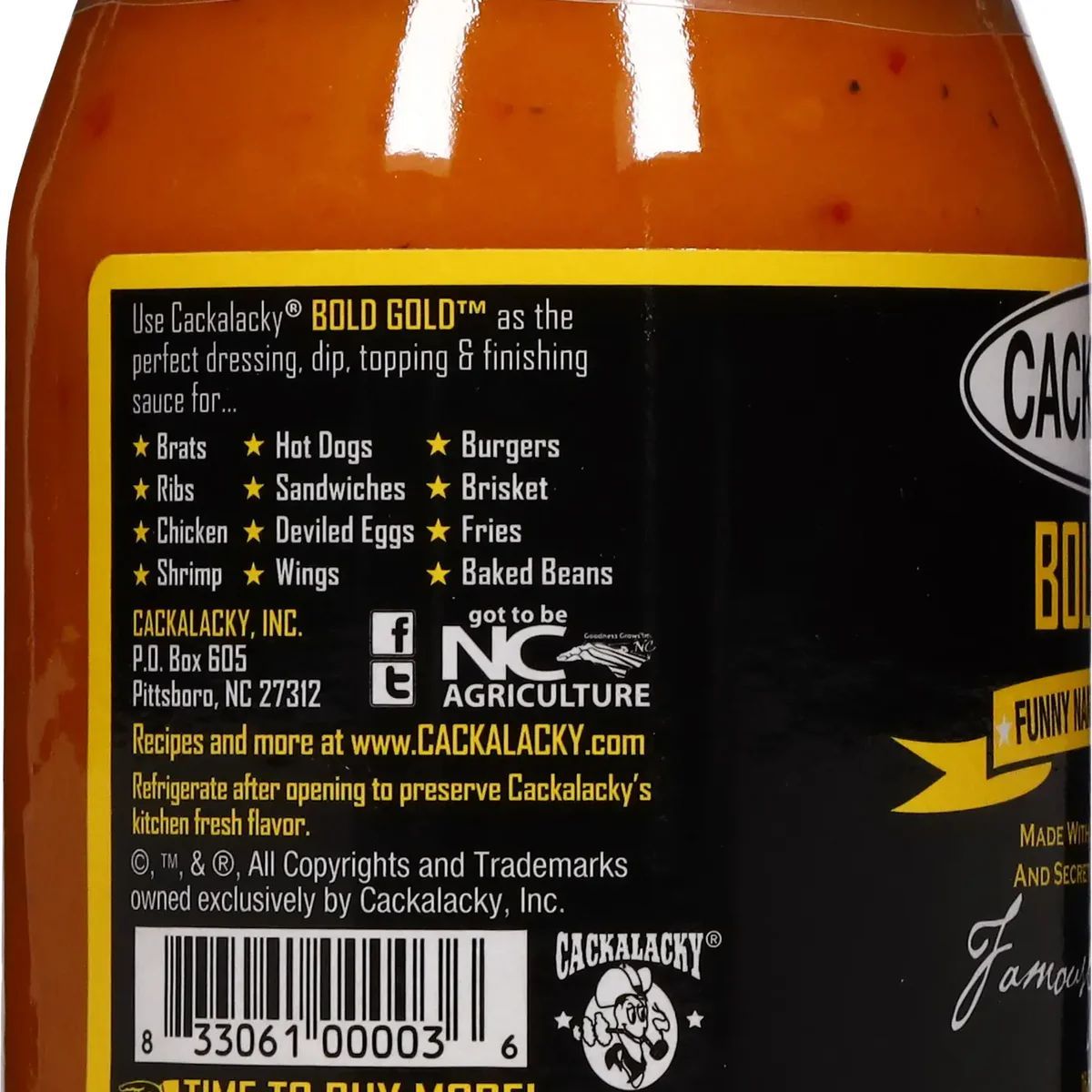 Cackalacky® Bold Gold® Sauce (16 oz.)