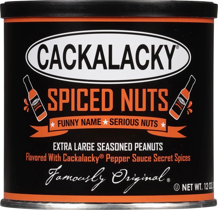 ★ Famously Original™ Cackalacky® Spiced Nuts - 12 oz. Can