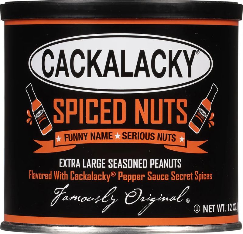 ★ Famously Original™ Cackalacky® Spiced Nuts - 12 oz. Can