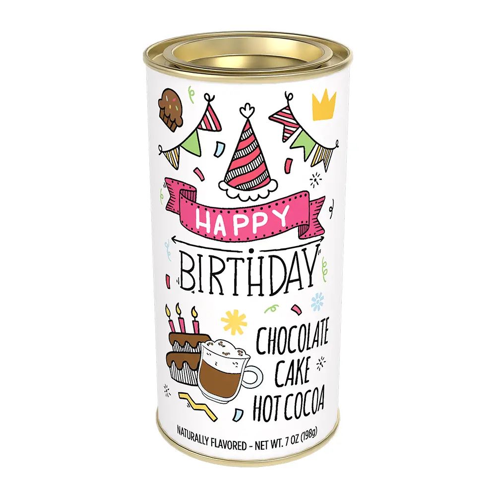 Happy Birthday Chocolate Cake Hot Cocoa Mix (7oz Tins)