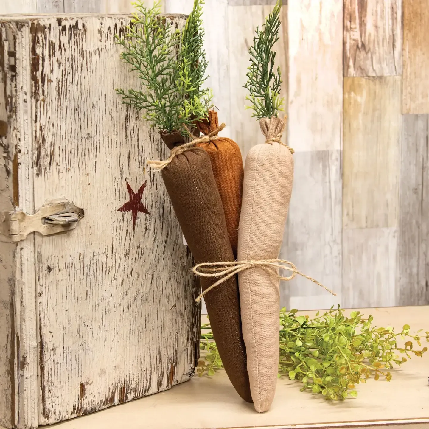 3/Set, Stuffed Earthtone Carrot Trio