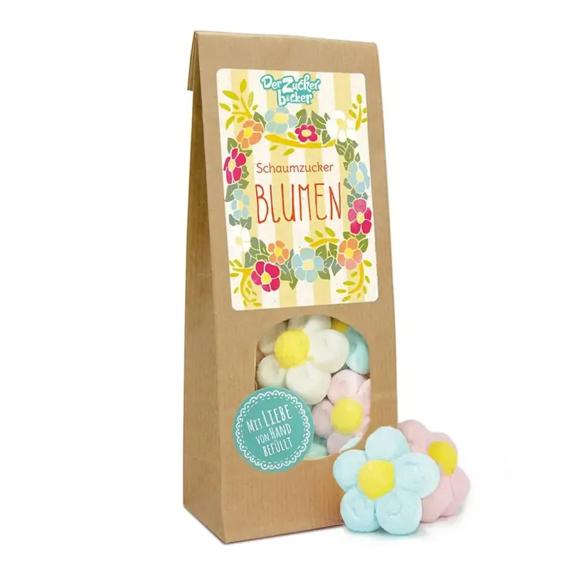 Lucky Bag of Sparkling Sugar Flowers Colorful Marshmallows