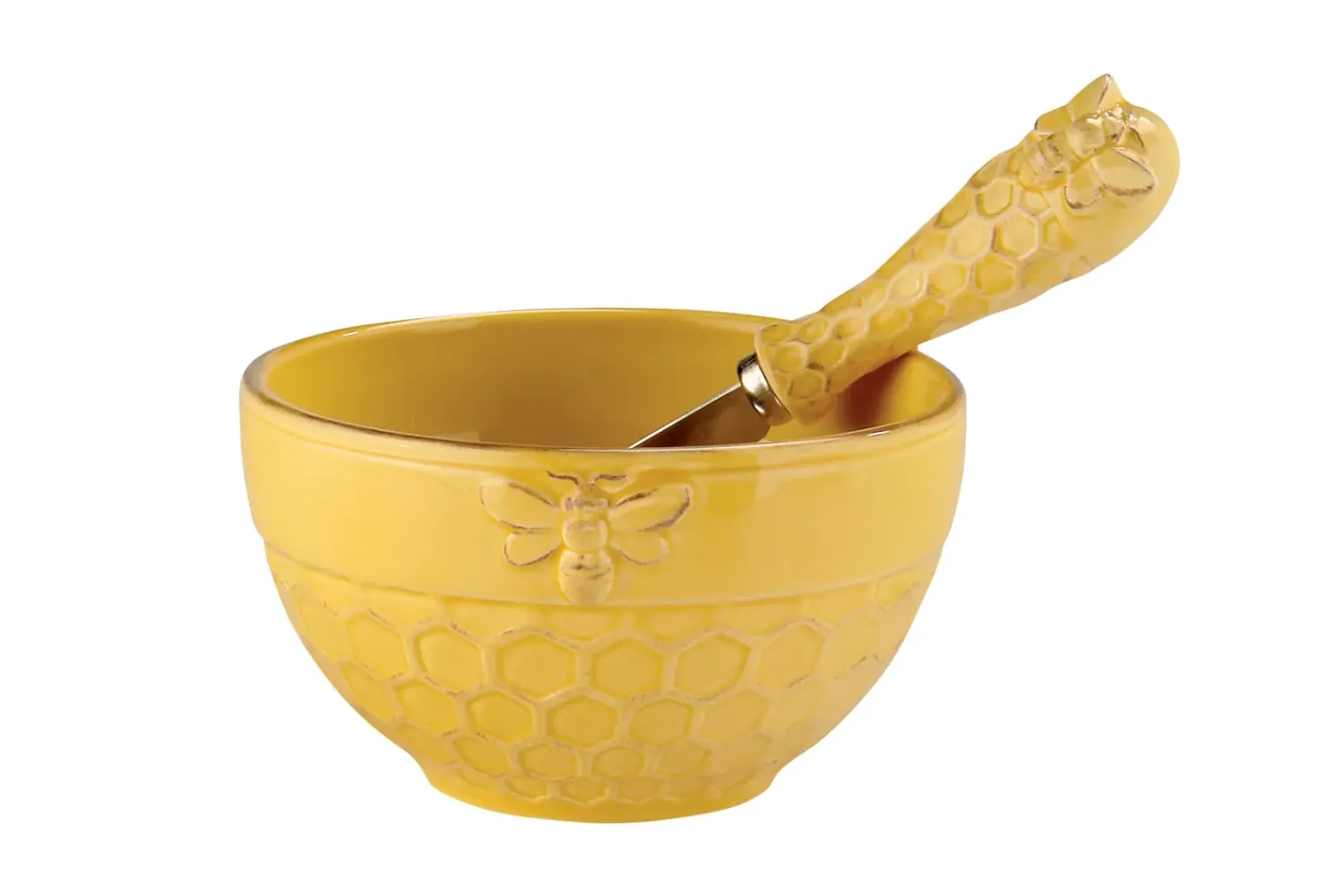 Bee Honeycomb Bowl & Spreader Set Bee Honeycomb Bowl & Spreader Set
