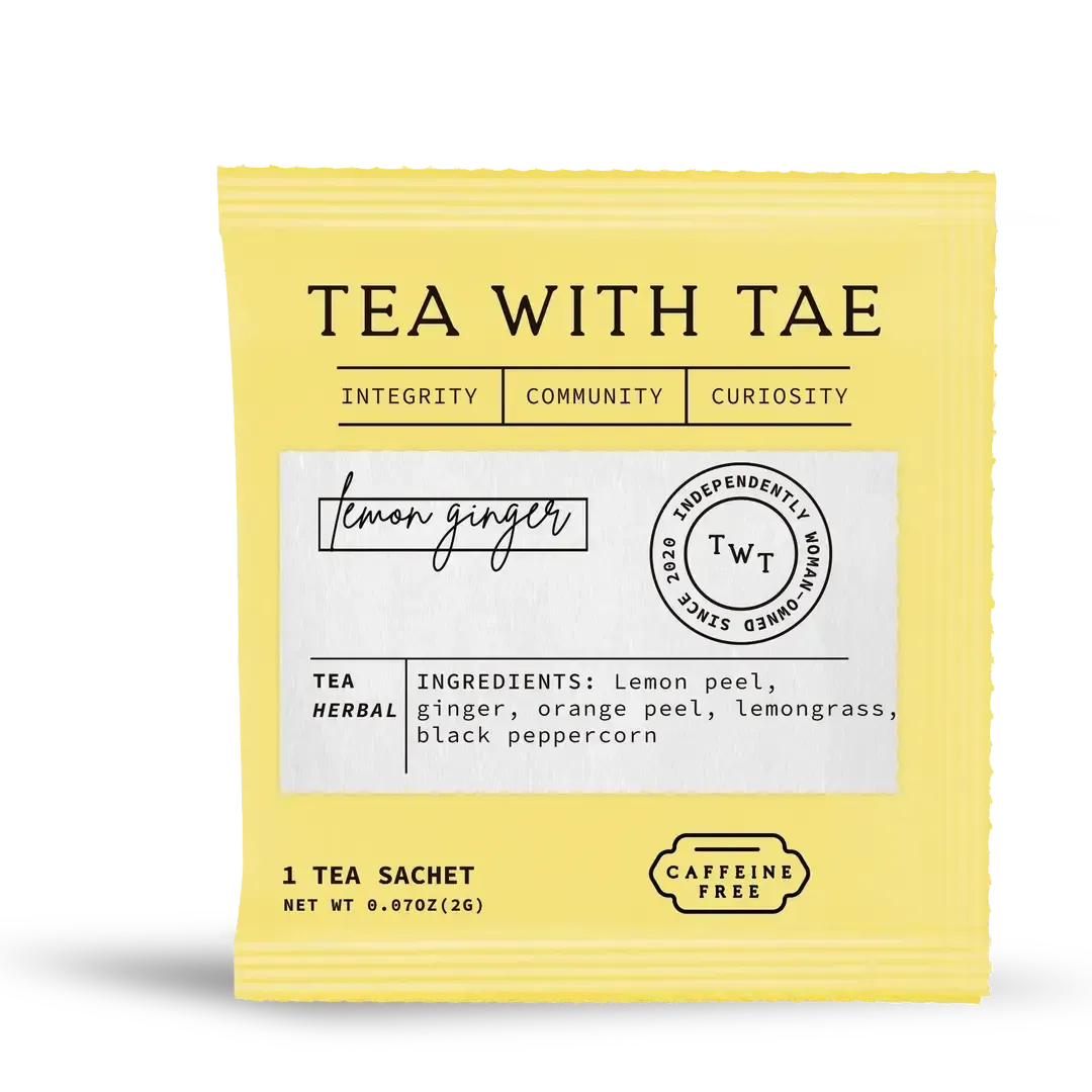 Lemon Ginger Herbal Tea - Individually Wrapped Tea Bag