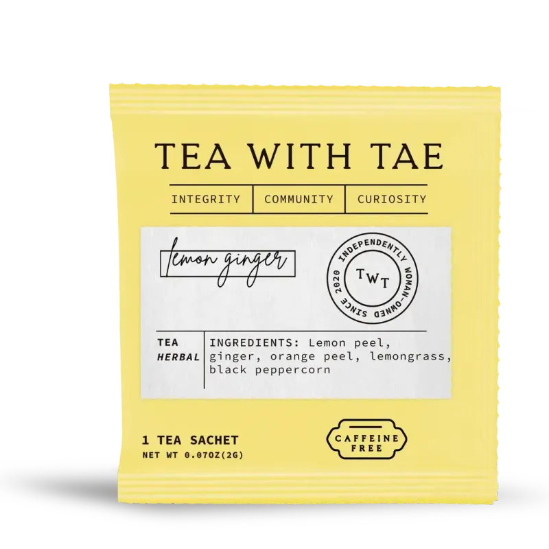 Lemon Ginger Herbal Tea - Individually Wrapped Tea Bag