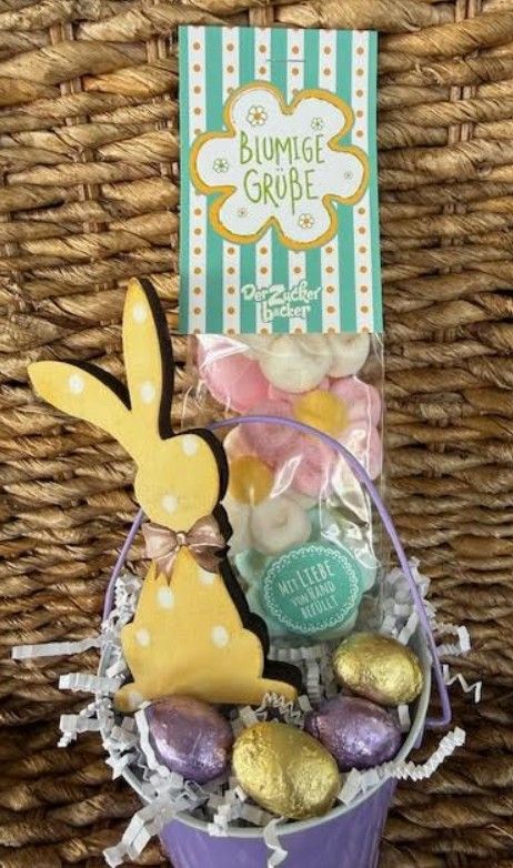 Spring Tin with Wooden Bunny