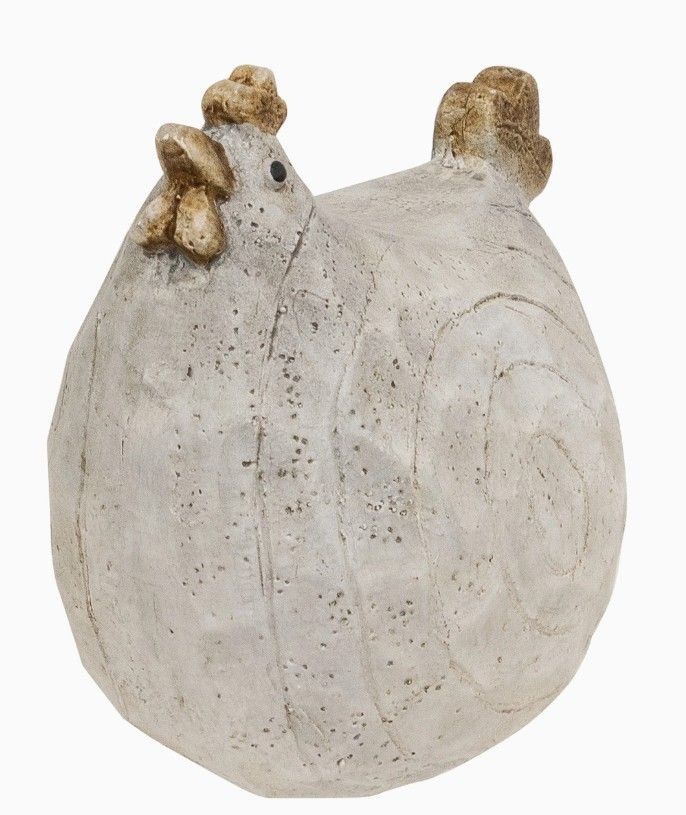 Carved Look Resin Chicken Sitter