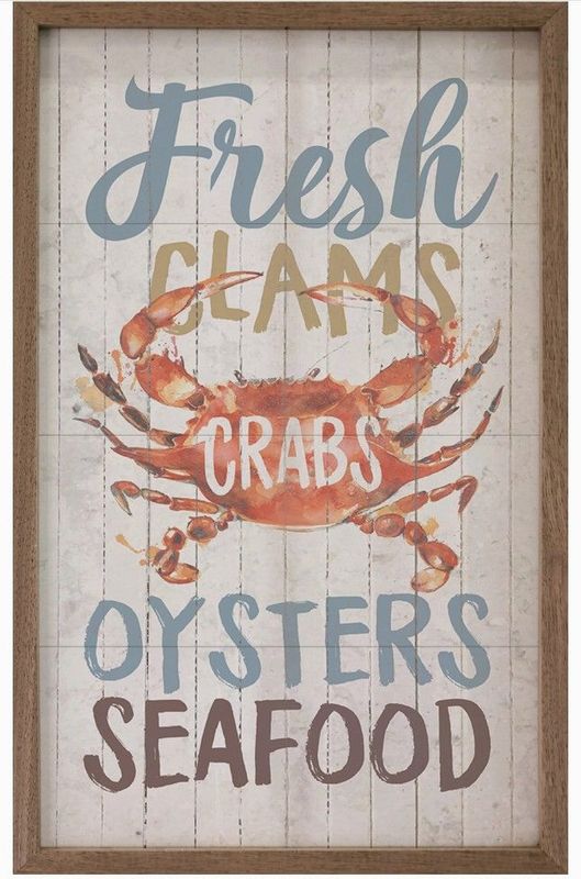 Fresh Seafood Crab Whitewash Sign