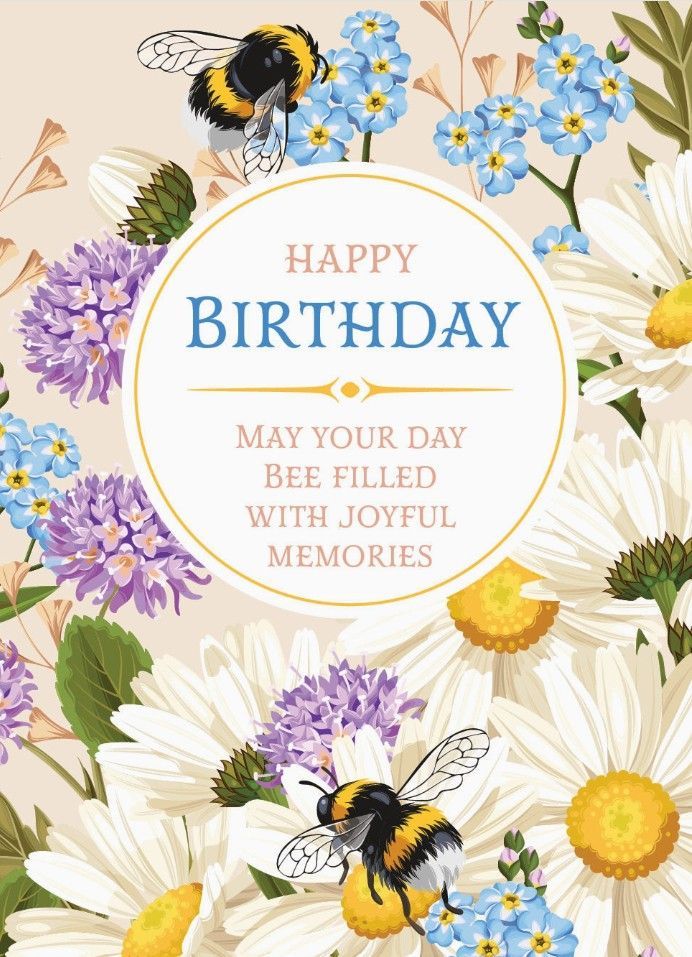 Happy Birthday - Bee - Forget Me Not Seed Packets