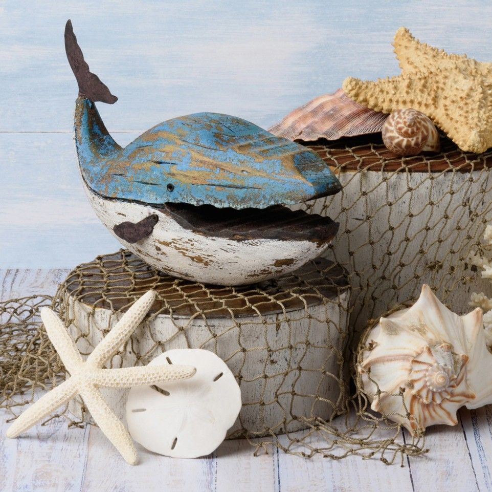 Wooden Blue Whale Sitter - Large