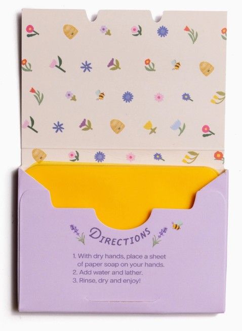 Paper Soap – Lavender Honey Scent, Travel Size, 50 Sheets