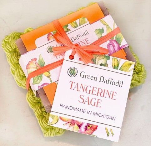 Tangerine Sage Soap & Washcloth Gift Set