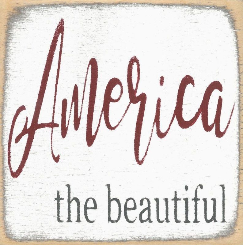 America the Beautiful wooden sign