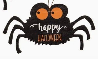 Spider Happy Halloween Wooden Ornament