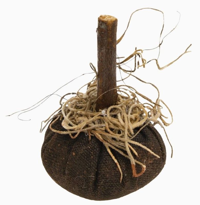 Gathered Mini Black Pumpkin