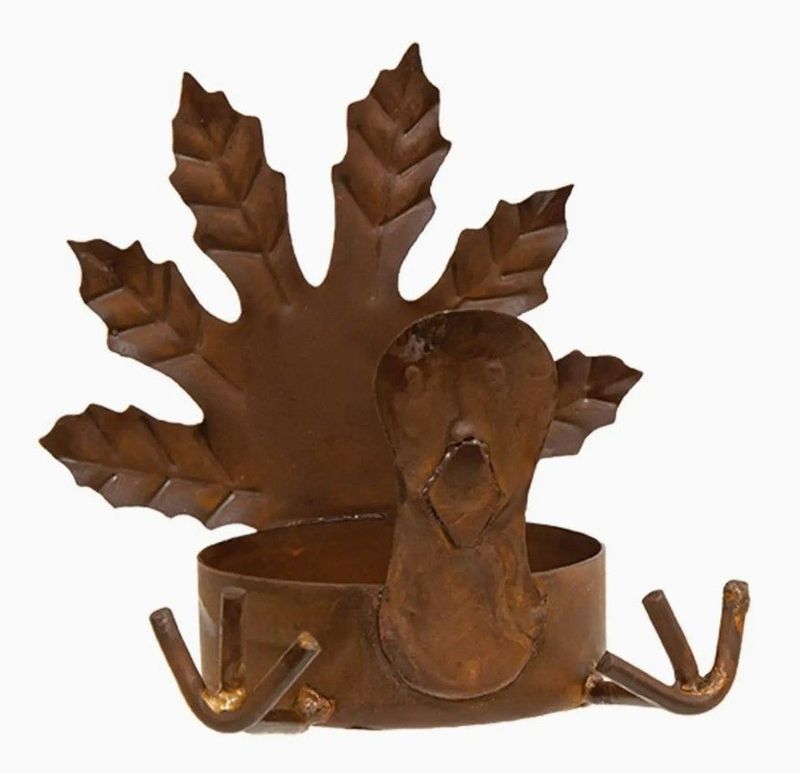 Fall Turkey Rusty Tealight Holder