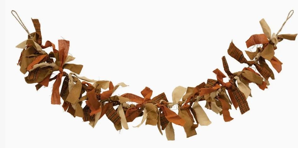 Primitive Fall Colors Rag Garland