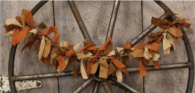 Primitive Fall Colors Rag Garland