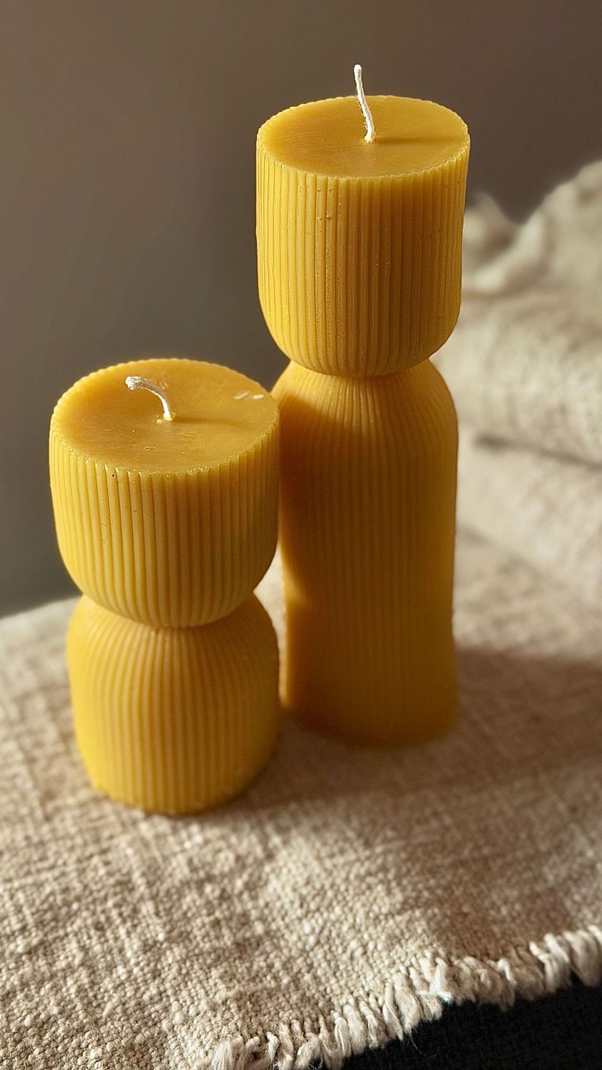 Hourglass Pillar Candle - Set of 2