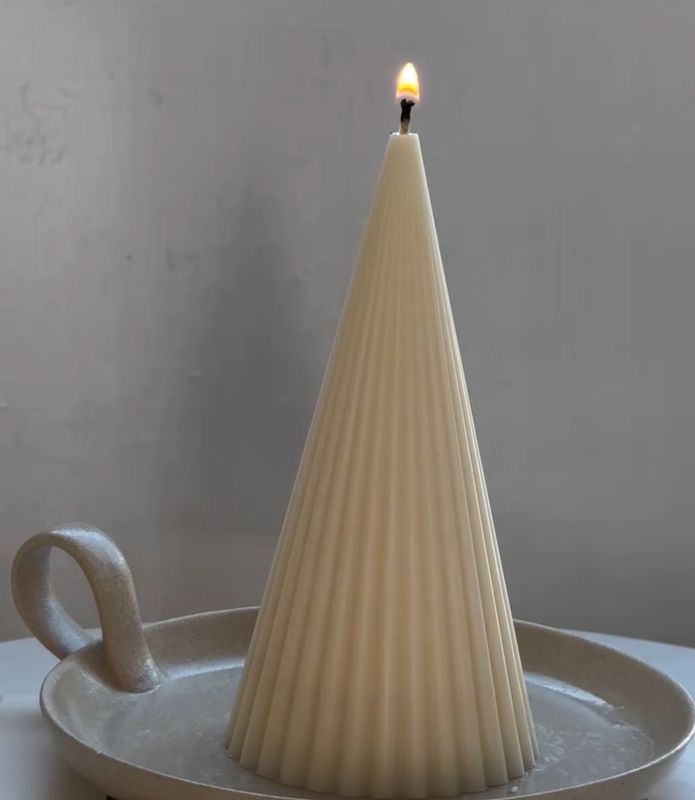Ribbed Cone Candle
