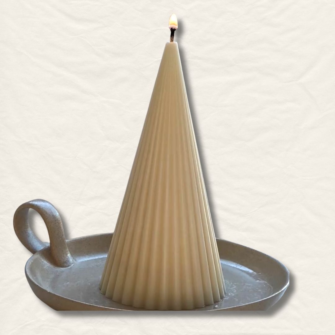 Ribbed Cone Candle