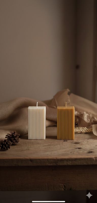 Ribbed Block - Pillar Candle