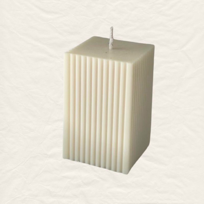 Ribbed Block - Pillar Candle