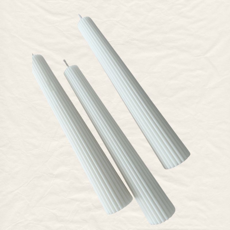 Ribbed Pillar Candle (1pcs)