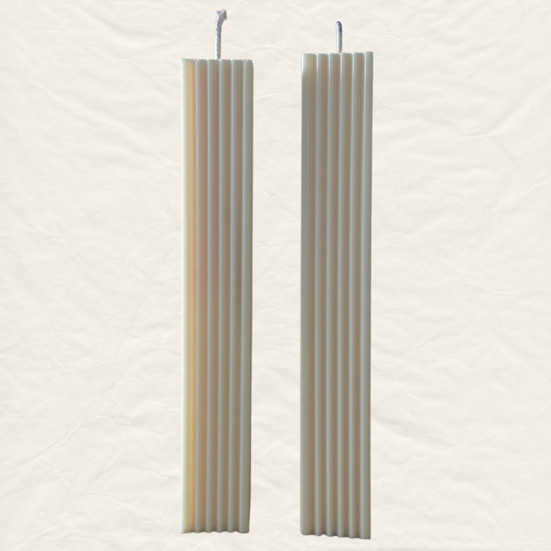 Ribbed Taper Candle