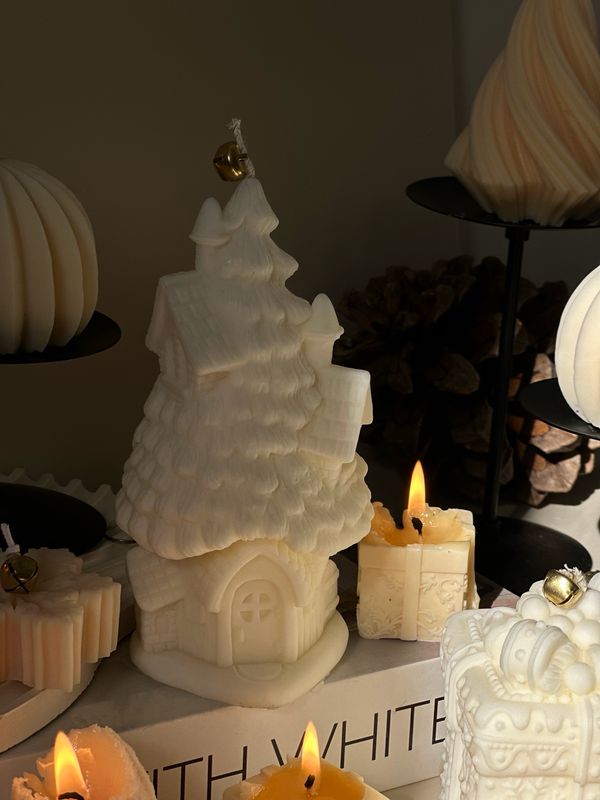 Christmas House Candle - Holiday Decor