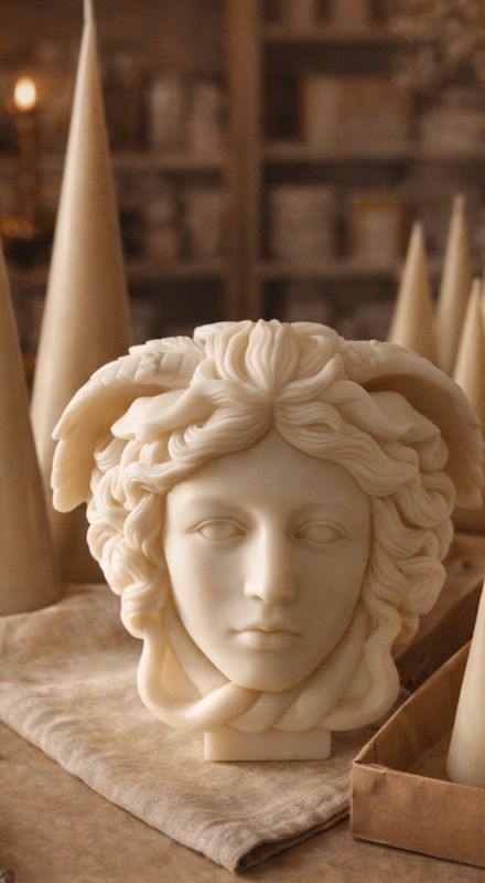 Greek Mythology Candle - Medusa Statue