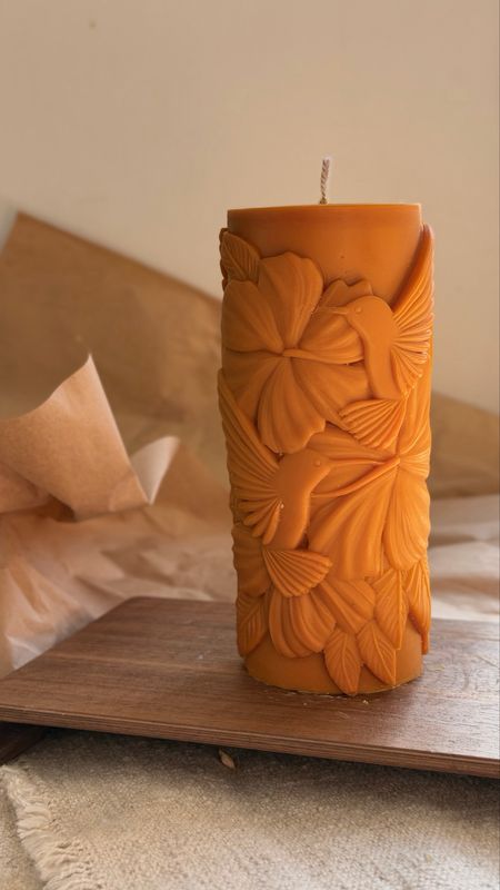 Hummingbird Pillar Candle - Gift for Birds Lover