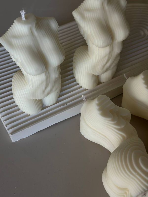 Relief Female Torso Candle