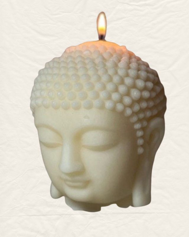 Buddha Head Sculptured Candle - Religious Home Decor