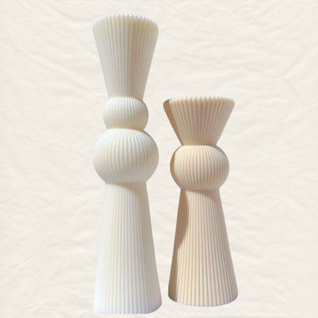 Big Chess Pillar Candle - Set of 2