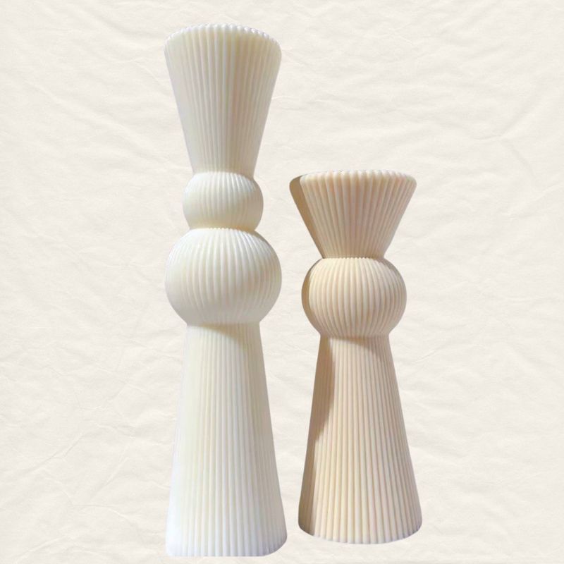 Big Chess Pillar Candle - Set of 2