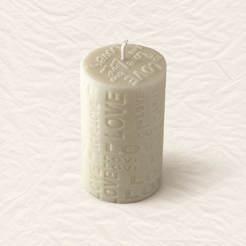 Pillar Candle with Letters “Love”