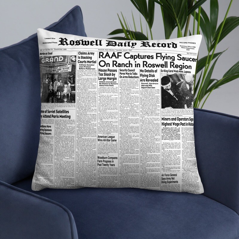 Roswell Daily Record® 1947 Roswell Incident - Pillows