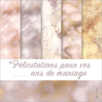 Félicitations pour vos ... ans de mariage