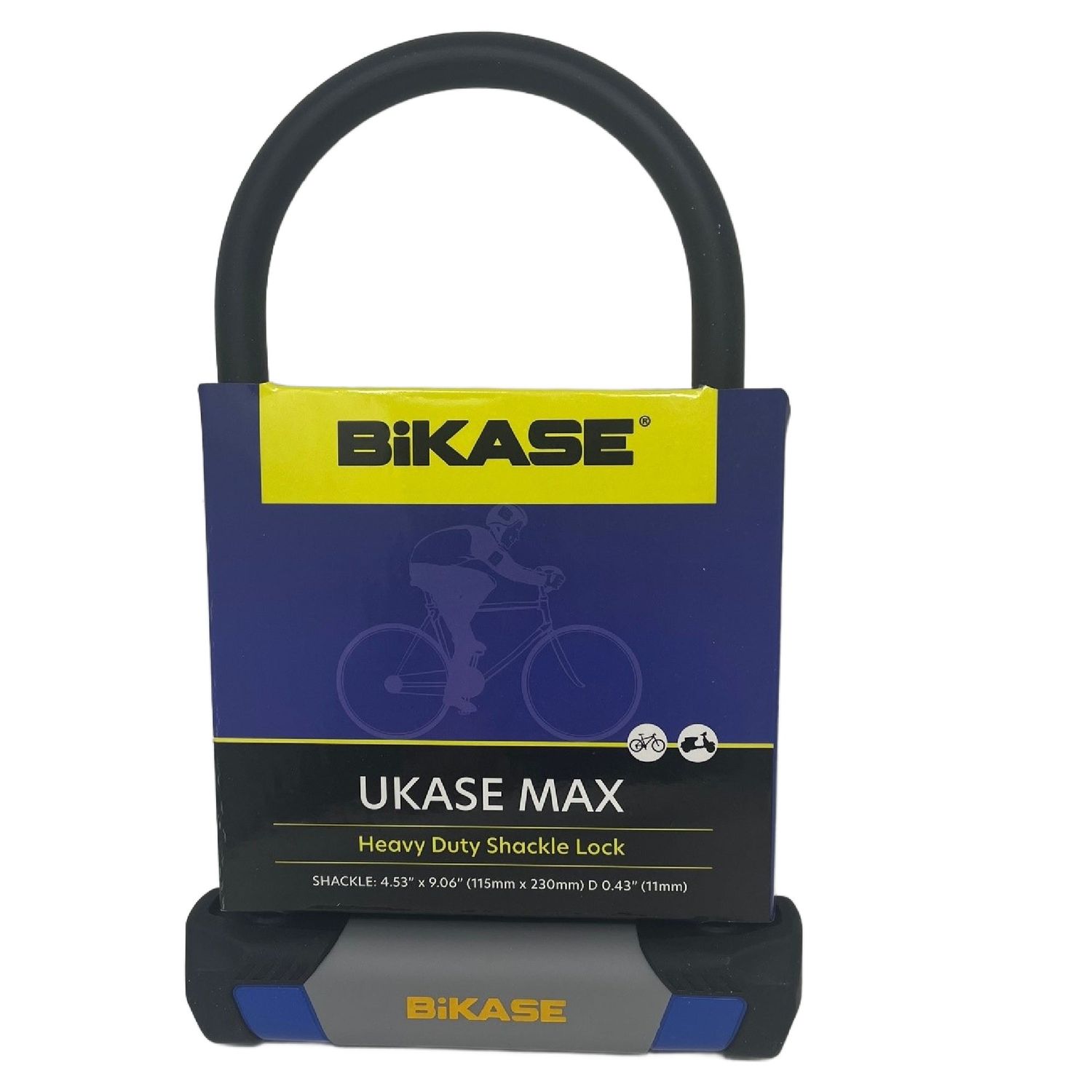 Bikase UKASE MAX - Heavy Duty Shackle Lock - Shackle: 4.53" X 9.06" (115mm X 230mm) Dia 0.43" (11mm)