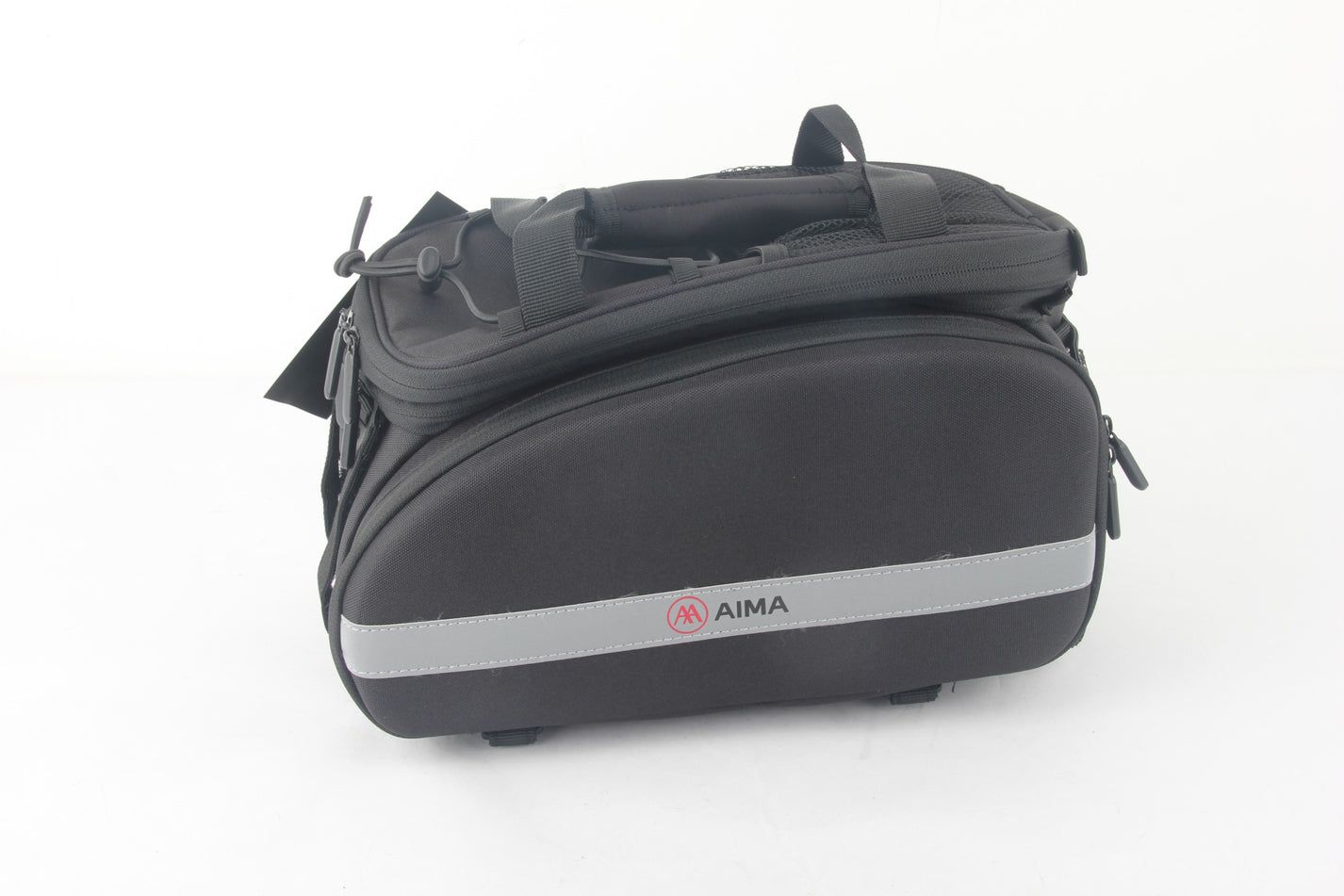 AIMA Rack Bag with Expandable Panniers - Strap Mount, Black