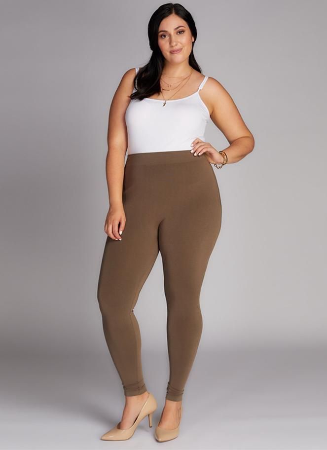 Bamboo Full legging Plus Cest Moi, Colour: Khaki, Size: Plus