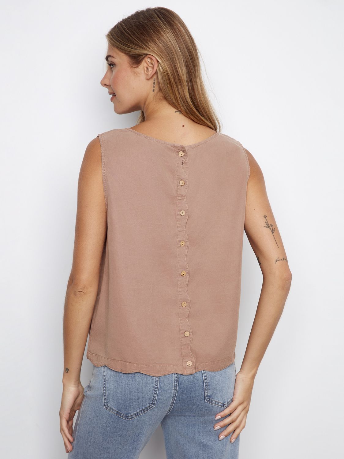Blouse N/S Scallop Hem