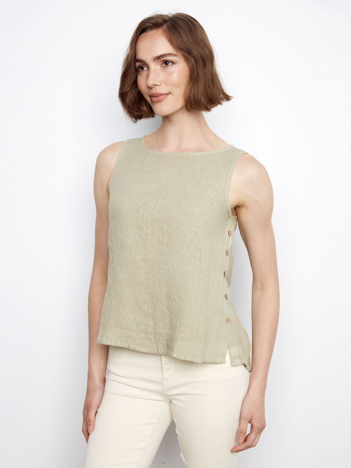 Tank Linen Side Buttons