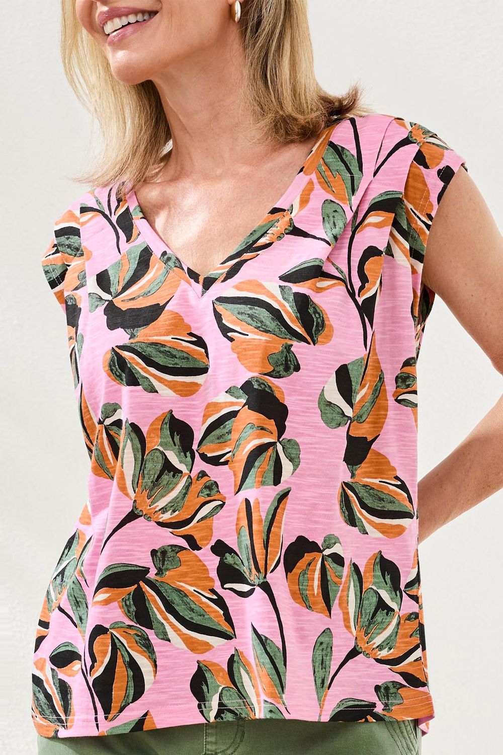 Top Cap sleeve V-Neck, Colour: Wisteria, Size: S