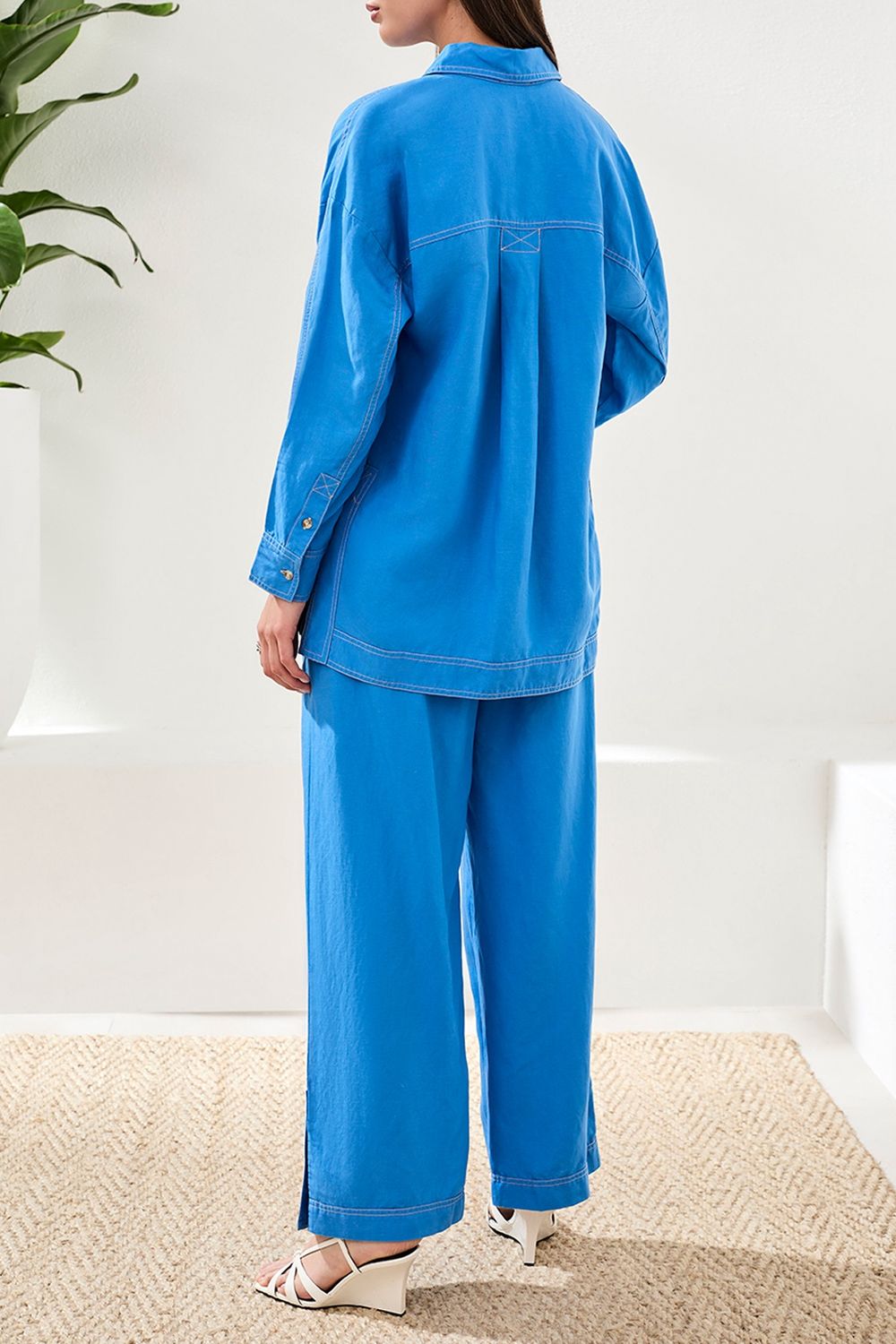 Tunic PopoverL/S with Contrast Stitching