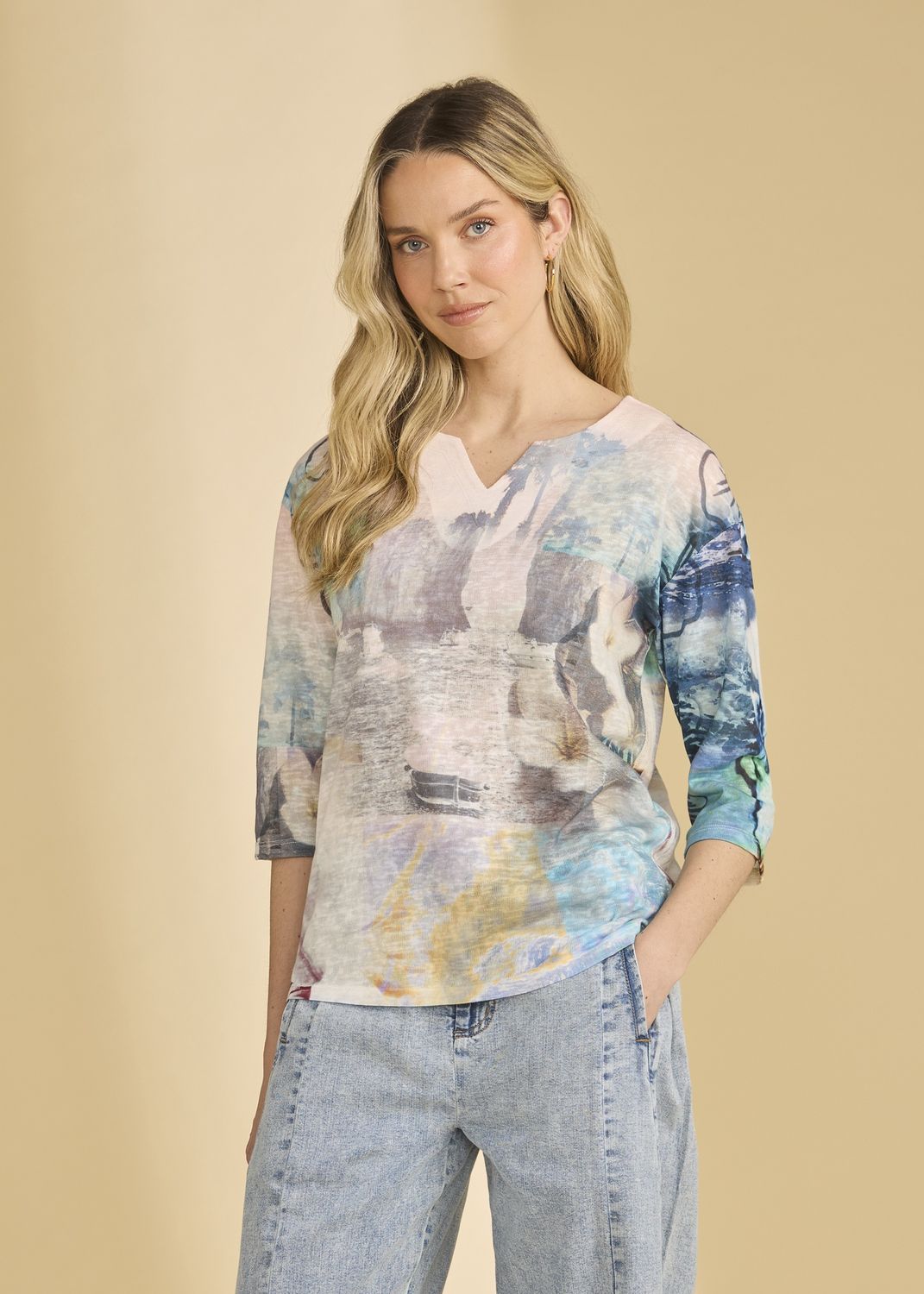 Top Drop shoulder Notch neck